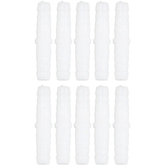 10-piece PE barbed fitting, straight 6 mm, for silicone tubing and pump, junction adapter, food and laboratory use