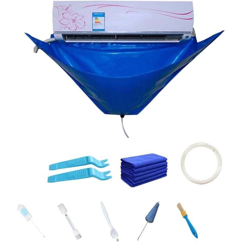 10-piece air conditioner cleaning cover set, dust washing cover for split air conditioners with water hose, waterproof cover bag for split air