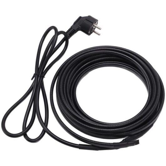 16-Foot Heating Cable for Pipe Freeze Protection, Water Pipe Heating Tape, Self-Regulating Heating Cable with Plug, for Roof Defrosting and