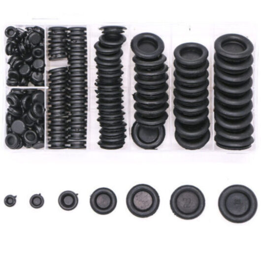 170 Pcs Rubber Plugs, Rubber Grommet with Storage Box