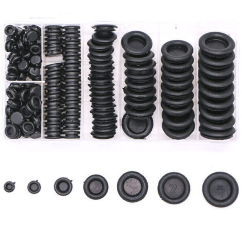 170 Pcs Rubber Stoppers, Rubber Grommets with Storage Box
