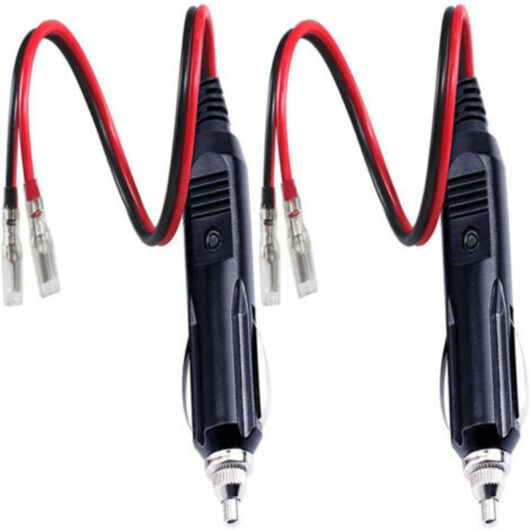 2 Pcs Male Adapter for Cigarette Lighter with 16 AWG 12V/24V Universal Power Cord, for Car Inverter, Air Pump, Electric Cup