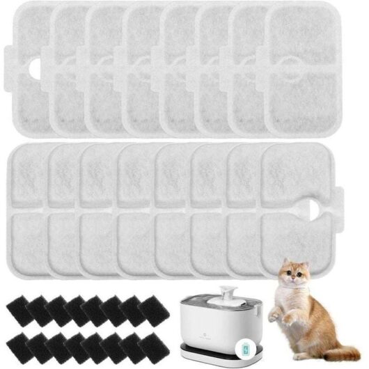 32-Piece Petlibro Cat Water Fountain Filter Set, Packaged with 16 Filter Cartridges and 16 Foam Sponges