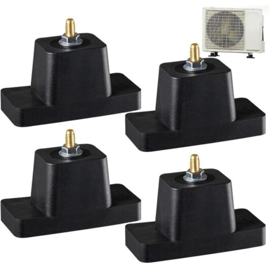 4-Piece Rubber Air Conditioner Support, Vibration Dampener Rubber Mounting Pad for Outdoor Unit