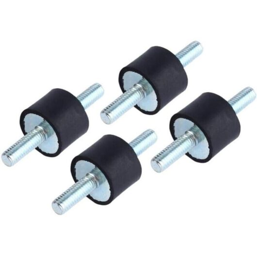 4 pieces M6 anti-vibration rubber isolation mounts, air compressor pump shock absorber isolator mount with screws 20 x 15