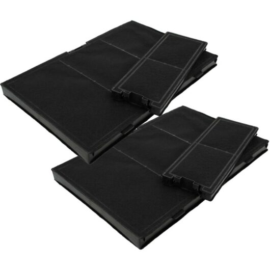 4x Filter compatible with Siemens LC87KIM60/02, LC87KIM60/01, LC87KIM60, LC87KHM60/02 Extractor Hoods - 4x activated carbon filter - Vhbw