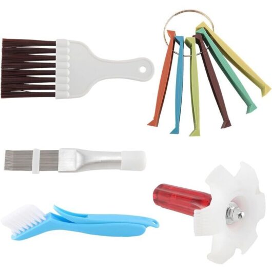 5-Piece Air Conditioner Cleaning Kit, Condenser Fin Comb and Brush for Radiator and Evaporator, Air Conditioner Fin Repair and Cleaning Tool