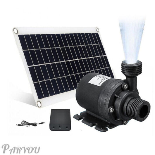 50W 800L/h DC12V Solar Water Pump, Low Noise Solar Fountain Pump, Family Water Fountain for Garden