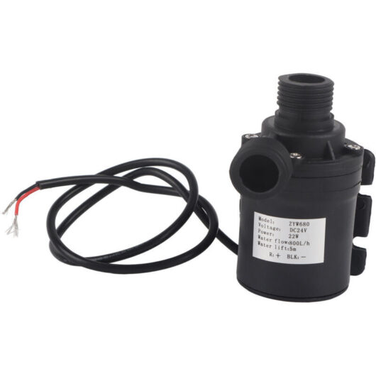 800L/H 22W G 1/2'' DC 24V Submersible Water Pump for Fountains, Aquariums, Ponds, Swimming Pools