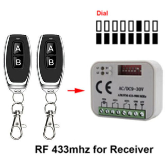 9-30V 10A Multi-frequency receiver 300-900 MHz with remote limit switch, remote control switch for forward and reverse DC motor for rolling door (2