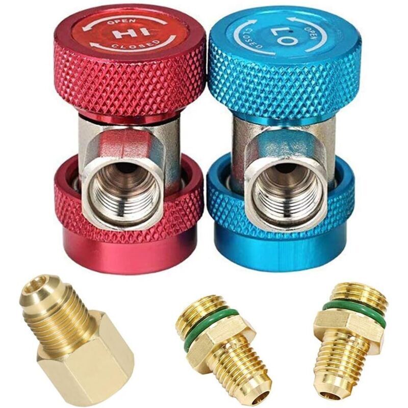 Adjustable R134a quick-connect high/low conversion adapter, air conditioner accessories, R134a refrigerant, HVAC instrument manifold hose connector