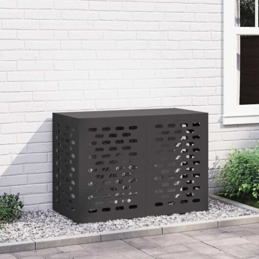 Air Conditioner Cover Black 100x50x70 cm vidaXL