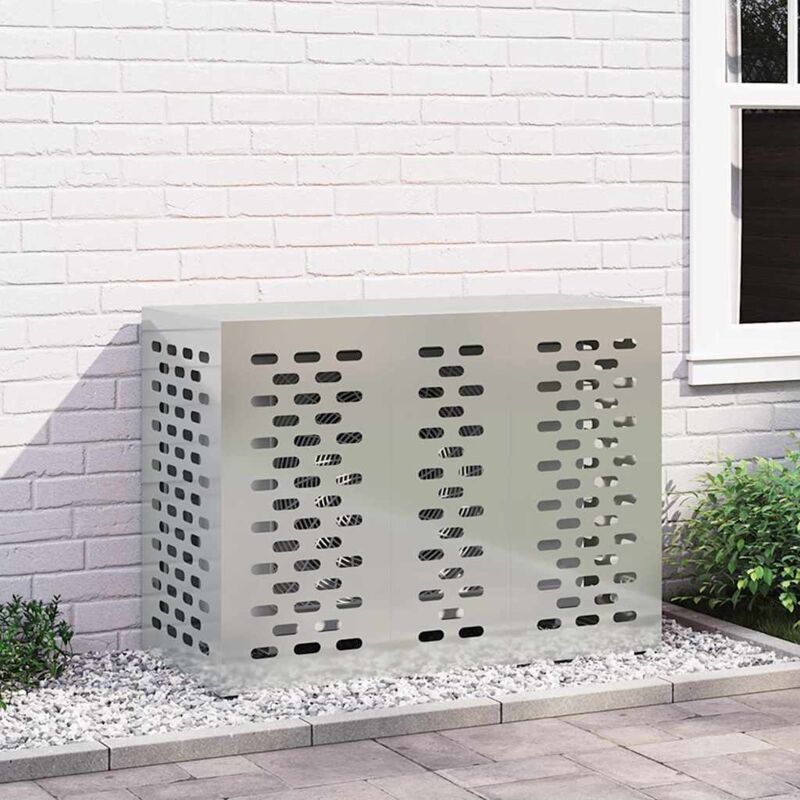 Air Conditioner Cover Silver 110 x 50 x 80 cm Galvanised Steel vidaXL