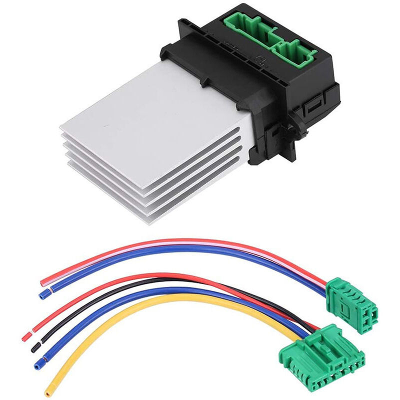 Air conditioning blower resistor, blower regulator resistor heater motor with cable harness for Citroen C5/C3/C2, Peugeot 207/406/607/1007, Renault
