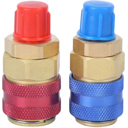 Air conditioning quick coupler connector brass adapters for R134A high low red blue side