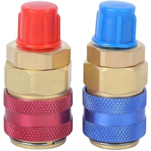 Air conditioning quick coupler connector brass adapters for the blue/red/high/low side of R134A