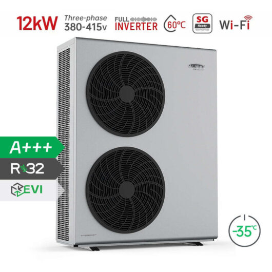 Alsavo Zealux EVI R32 Three-Phase Air Heat Pump 380-415V/50Hz/3PH Grey Dual Ventilation-12 kW 3T-Ultra High Performance (COP) -Quiet Operation