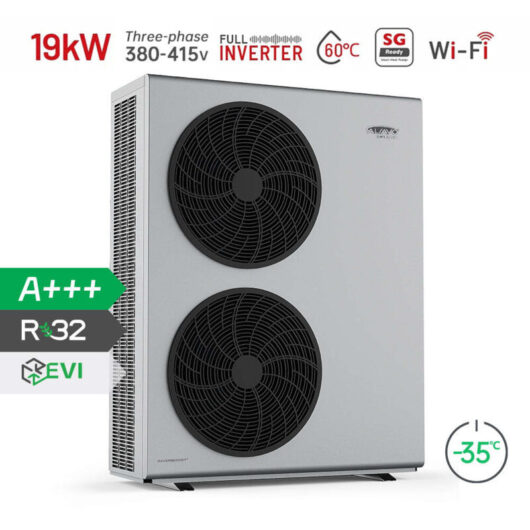 Alsavo Zealux EVI R32 Three-Phase Air Heat Pump 380-415V/50Hz/3PH Grey Dual Ventilation-19 kW 3T-Ultra-High Performance (COP) -Quiet Operation