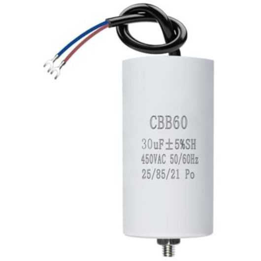 CBB60 450V 30µF 50/60HZ ANGEEK Capacitor,Start Capacitor,Motor Capacitor,cbb60 capacitor,capacitors,with M8 wires,50x106mm,30UF,For Motor,Pool