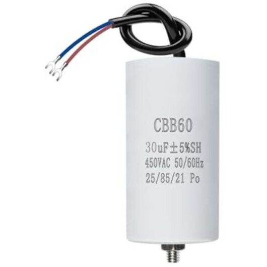 CBB60 450V 30µF 50/60Hz Capacitor, Starting Capacitor, Motor Capacitor, CBB60 Capacitor, Capacitors, with M8 leads, 50x106mm, 30µF, For motors, pool