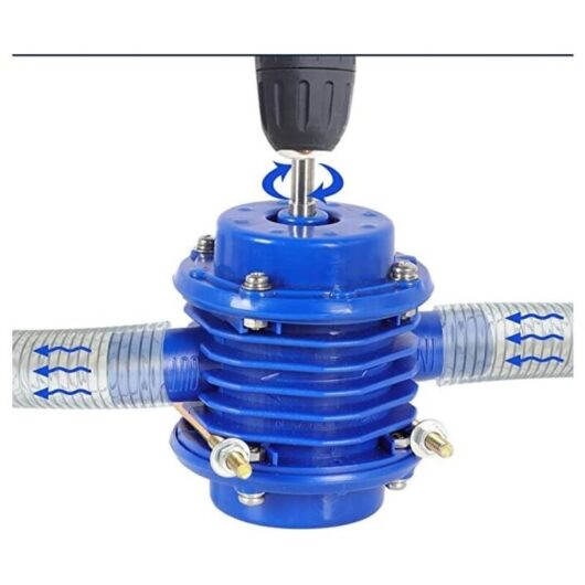 Drilling water pump, 2400 l/h, 2000-3000 rpm, for oil and water, blue