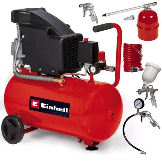 Einhell - 24L Air Compressor 8 Bar Electric 1500W tc-ac 190/24/8 Corded + 5PC Set