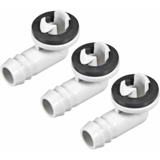 Elbow fitting for air conditioner drain hose - 15 mm - Parts for mini split units and window air conditioners - Pack of 3