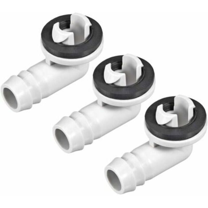 Elbow fitting for air conditioner drain hose - 15 mm - Parts for mini split units and window air conditioners - Pack of 3