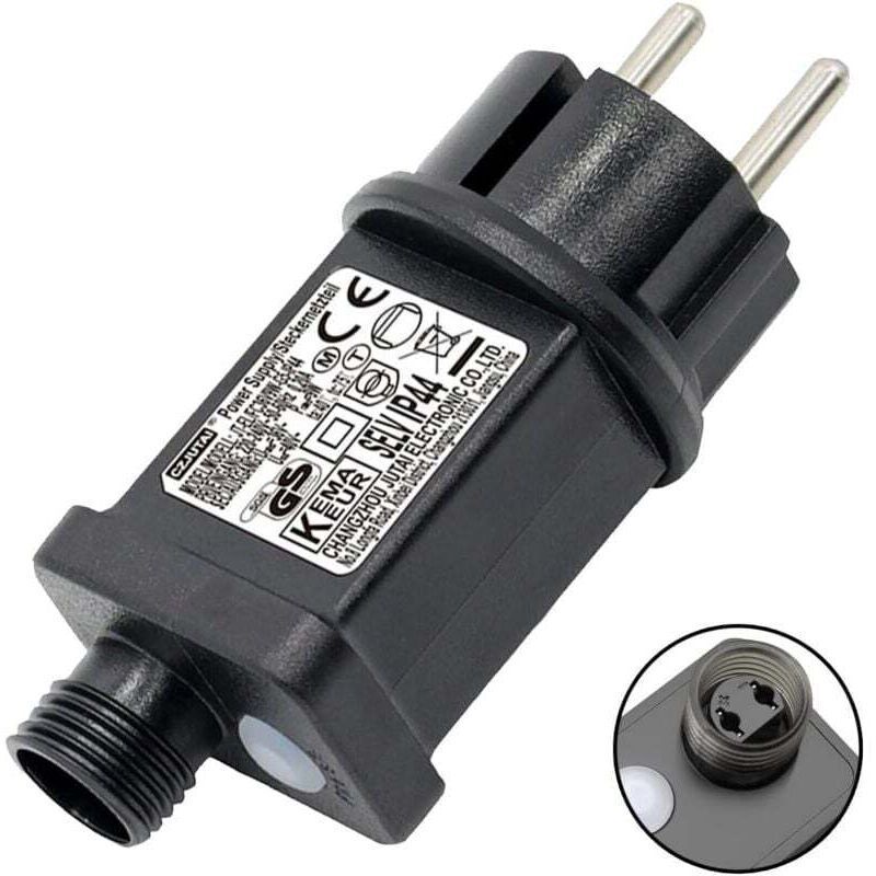 Flashing LED for string lights, 31V 6W plug, 9 modes with timer function, IP44 waterproof LED transformer for garden lighting and light curtains