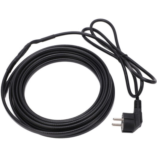 Heating cable for pipes, heating tape, 5 meters, self-regulating, with winter plug, EU plug, 220V