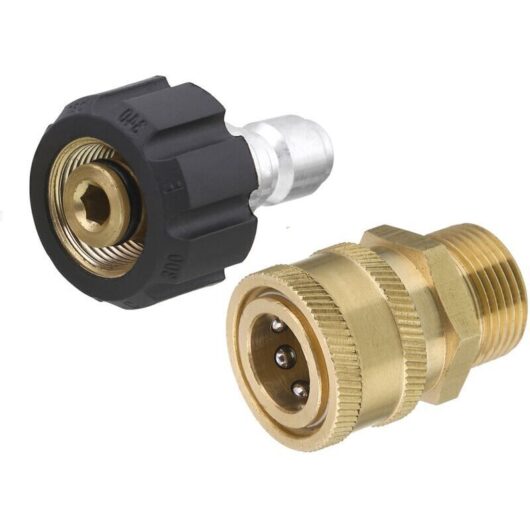 High-pressure cleaner accessory, Tool Daily High-Pressure Cleaner Adapter Kit, Quick Connect Kit, M22 14mm to M22 Metric Fitting, 5000 PSI