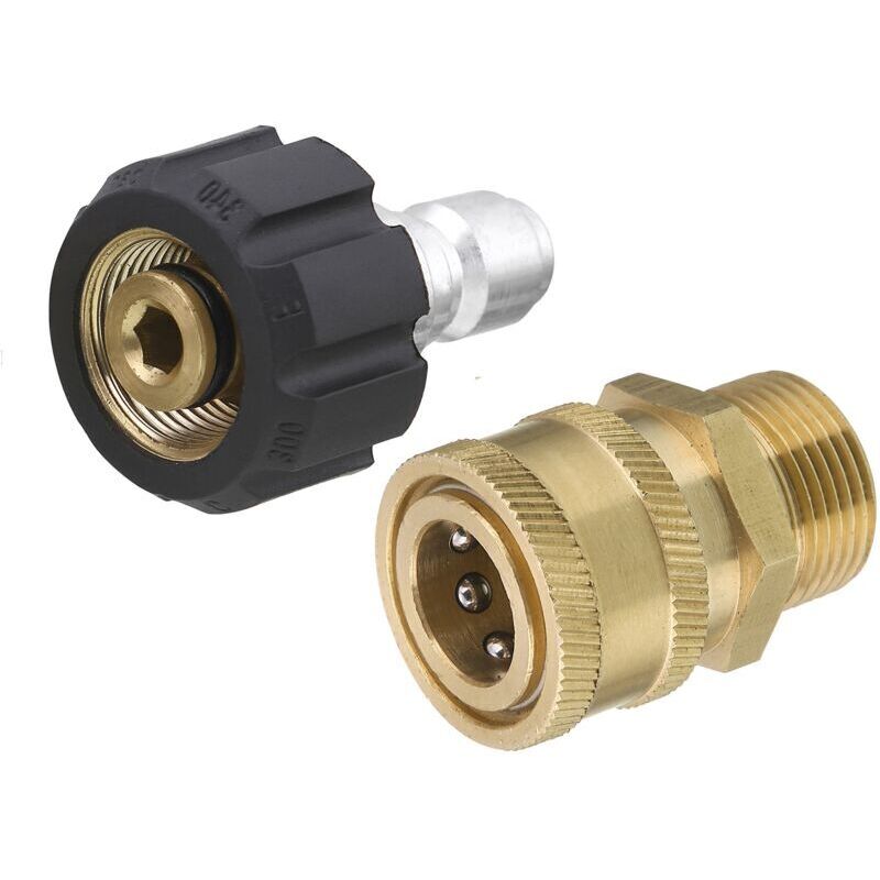 High-pressure cleaner accessory, Tool Daily High-Pressure Cleaner Adapter Kit, Quick Connect Kit, M22 14mm to M22 Metric Fitting, 5000 PSI