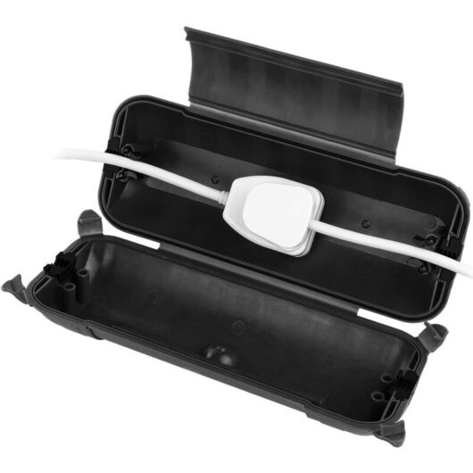 IP44 Waterproof Outdoor Junction Box (21 x 7 x 7 cm), Weatherproof Extension Cord Cover, Security Box to Protect Holiday Decorations, Light Strip L
