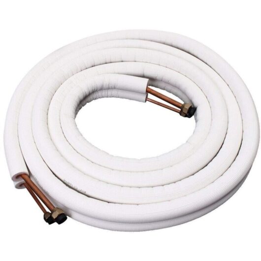 Insulated Copper Pipe 1/4'' 3/8'' Air Conditioner Hoses Fittings Pair Coil Tube - 2M