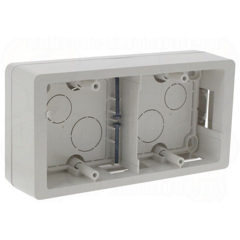 Legrand 080242 - Céliane surface-mounted frame - 2 horizontal/green posts - white