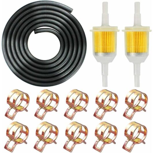 Lune - 2 meters ø 6 mm fuel line + 2 pieces of 6 mm / 8 mm fuel filter + 10 pieces of hose clamps
