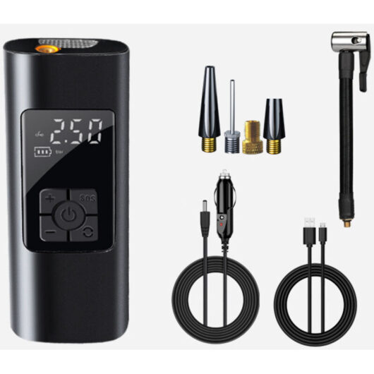 Mini cordless compressor 150 PSI electric air pump with deflation function - portable pump for car, motorcycle, bicycle