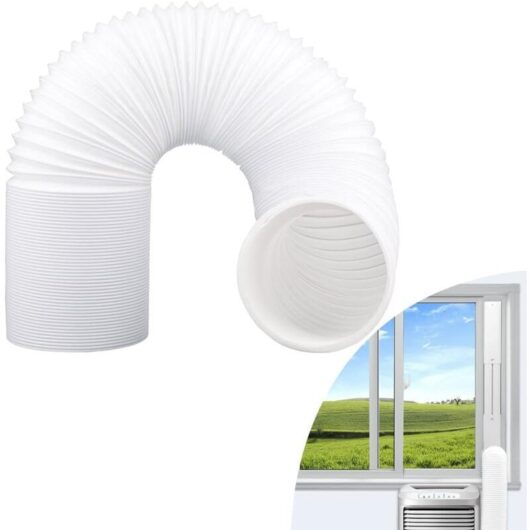 Mobile Air Conditioner Hose, pp Material Air Conditioner Exhaust Hose 15cm Diameter with 2M Length Universal Hose Kit for Mobile Air Conditioner Air