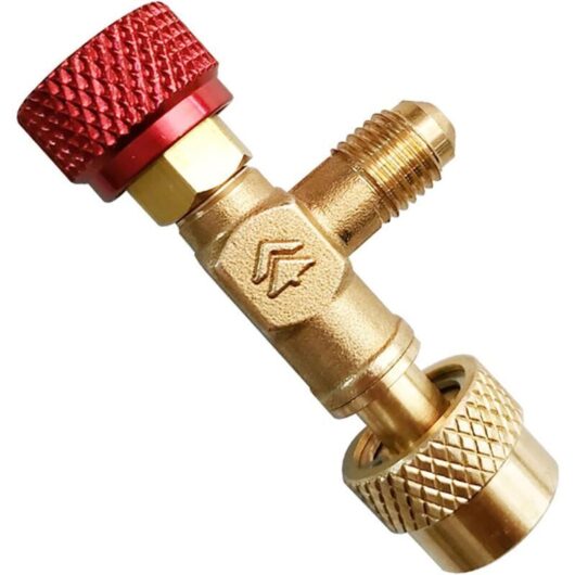 Never used] Liquid safety valve, R410A hose connector, air conditioning vacuum pump, brass flow control valve, air conditioning safety valve, for