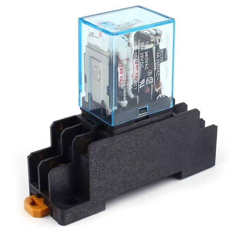 New AC 220V 10A DPDT DPDT Coil Power Relay LY2NJ HH62P HHC68A-2Z with Socket