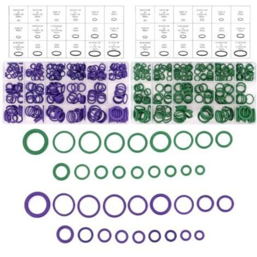 O-ring Set, 540 Pcs 18 Sizes Rubber Washers Assortment Kit Green Purple O-rings Assortment Set