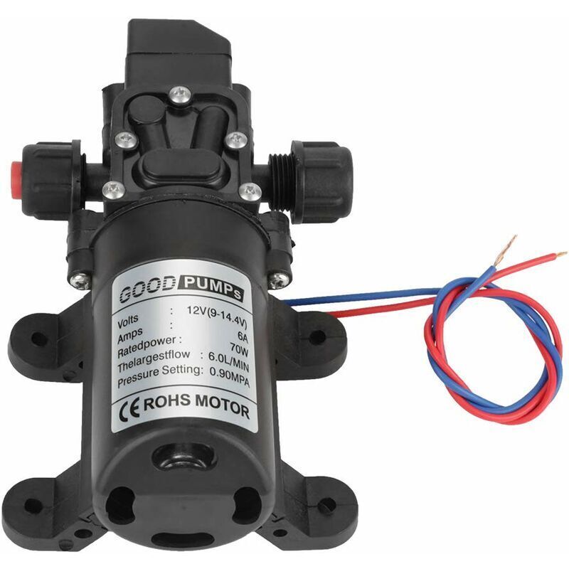 Odipie - Self Priming Water Pump - dc 12V 0.9Mpa 6L/Min 70W High Pressure Diaphragm Water Pump Self Priming Get Rich