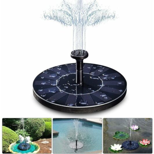 Odipie - Solar Fountain, 1.4W Solar Pond Pump with 4 Effects, 70cm Max Height, Solar Pump, Solar Floating Fountain Pump for Garden Pond or Aquarium