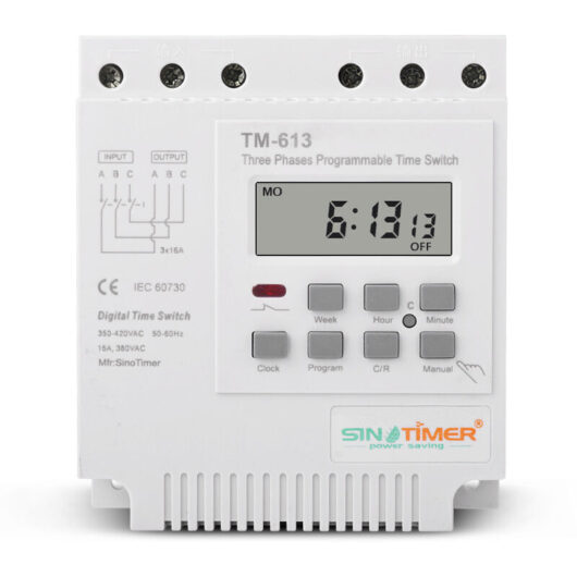 Odipie - TM-613 Programmable Time Relay, 380V/50-60Hz, 16A, Weekly Relay, Power Timer, Three-Phase Timer, Intelligent Digital Clock