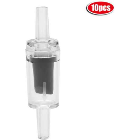 One-way check valve, 10 pieces, for aquarium, fish tank, oxygen air pump, black check valve