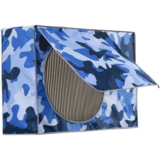 Outdoor Heat Pump Cover, Air Conditioner Cover with Ventilation Holes, Compatible with Split Air Conditioners (Blue, 80x55x28cm/31x21x11in)