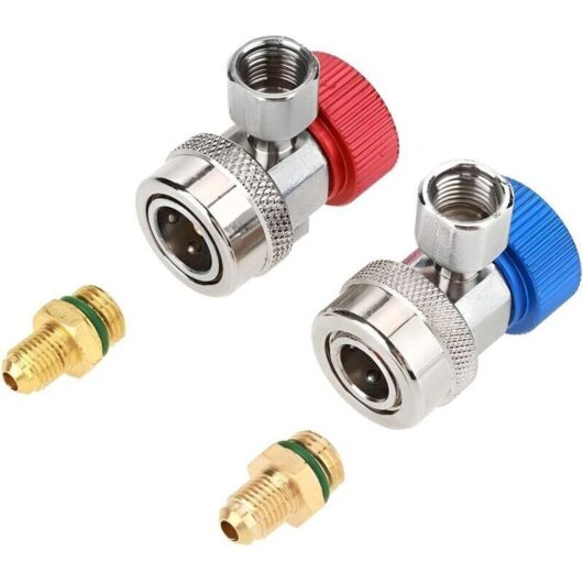 Pieces AC R134A Quick Fittings, Automotive Refrigerant Adapter, High and Low Pressure Car Air Conditioning Conversion Kit, For Air Conditioning