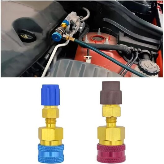 Pieces R1234YF Quick Coupler Adapters, R1234YF Fitting Adapter for AC Charging Hose Connector, R1234YF to R134A Low Side Quick Connect Fitting, for