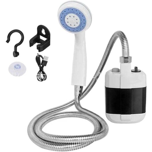 Portable ABS Electric Battery Powered Camping Shower Pump for Outdoor Use