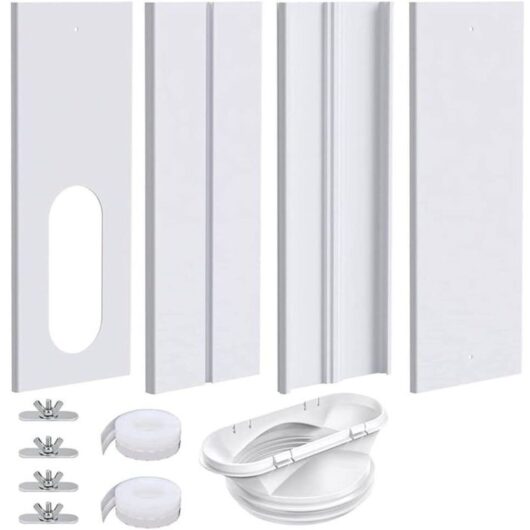 Portable Air Conditioner Window Kit with 2-in-1 Coupler, Universal AC Window Vent for 5.1 Inch/5.9 Inch Diameter Hose